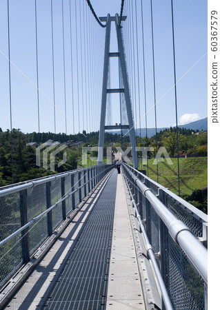 A view of the bridge girder and main tower of Japan's largest suspension bridge A view of the bridge girder and main tower of Japan's largest suspension bridge 60367579