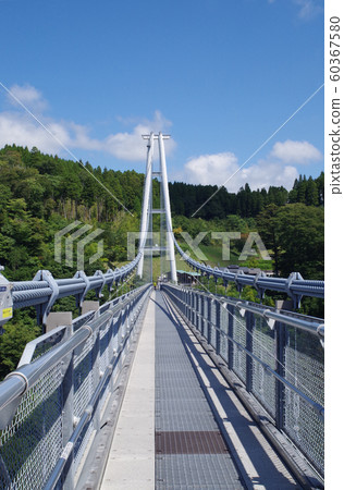 A view of the bridge girder and main tower of Japan's largest suspension bridge A view of the bridge girder and main tower of Japan's largest suspension bridge 60367580