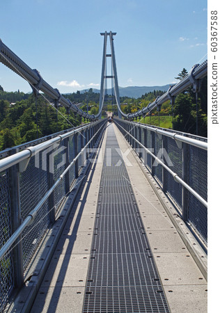 A view of the bridge girder of the largest suspension bridge in Japan A view of the bridge girder of the largest suspension bridge in Japan 60367588
