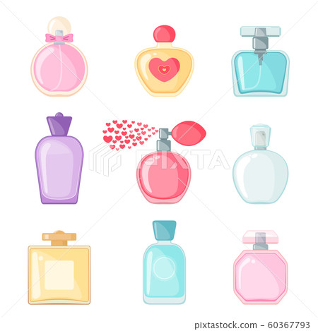 Vector Perfume icon set in flat style isolated... - Stock Illustration ...