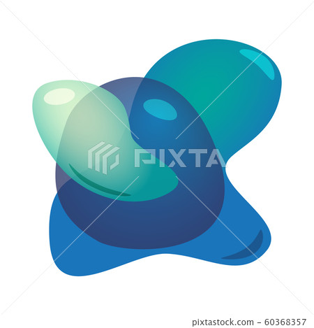 3D Abstract blur free forms color gradient. Vector fluid organic colorful shapes. 60368357