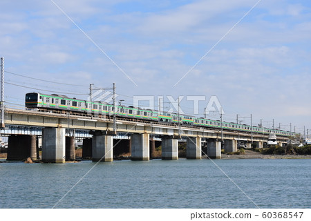 Cross the Sagami River, JR East E231 series Tokaido Line 60368547