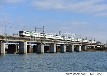 JR East 185 series limited express Odoriko crossing the Sagami River 60368548