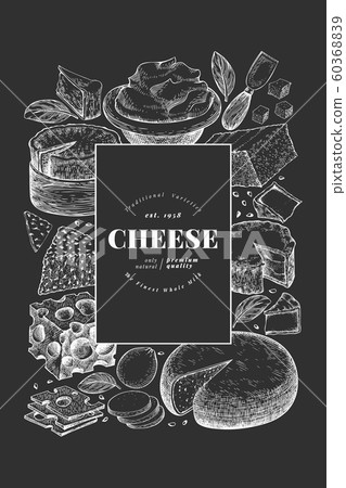 Cheese design template. Hand drawn vector dairy 60368839