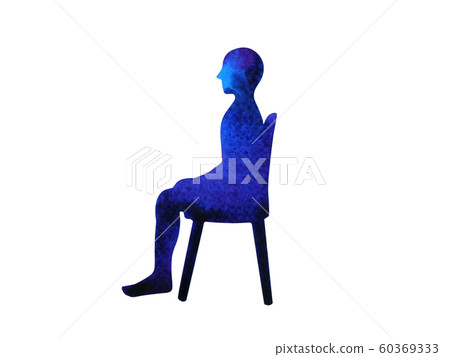human sitting on chair side pose, abstract body human sitting on chair side pose, abstract body 60369333