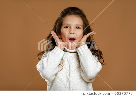 happy surprised little child girl happy surprised little child girl 60370773