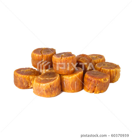 dried scallop or chinese dry scallop on white 60370939