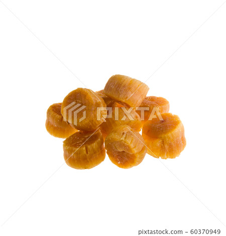 dried scallop or chinese dry scallop on white 60370949