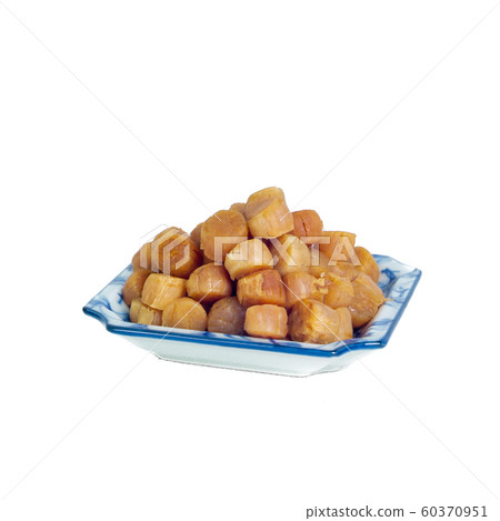 dried scallop or chinese dry scallop on white 60370951