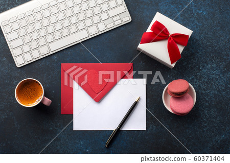 Valentine's day blank greeting card, coffee and gift Valentine's day blank greeting card, coffee and gift 60371404