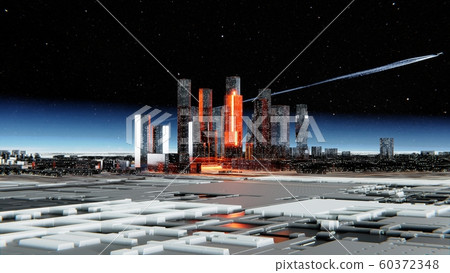 Futuristic city against the atmospheric starry sky Futuristic city against the atmospheric starry sky 60372348