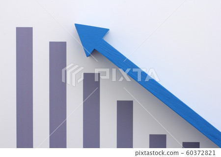 Economic ups and downs bar charts and arrows 60372821