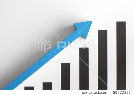 Economic ups and downs bar charts and arrows 60372851