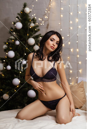 Sensual sexy woman in erotic black lace lingerie - Stock Photo [60372884] -  PIXTA