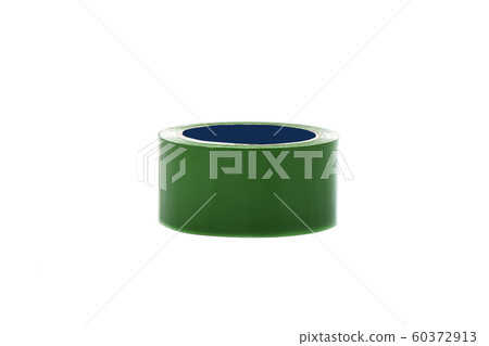 A roll of green duct tape isolated on a white background. 60372913