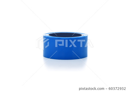 A roll of blue duct tape isolated on a white background. 60372932