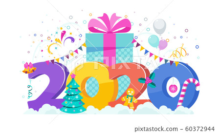 Huge calendar with balloons and gifts Huge calendar with balloons and gifts 60372944