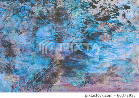 abstract textural background with blue, black and violet branchy paint lines with divorces, furrows, inflows, coasts 60372953