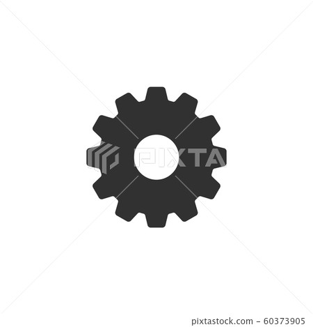 Cog or gear Icon . Simple flat symbol. Perfect Black pictogram illustration on white background. Cog or gear Icon . Simple flat symbol. Perfect Black pictogram illustration on white background. 60373905