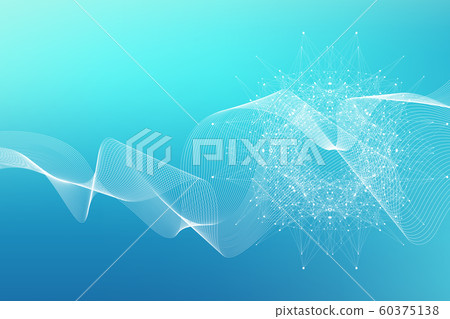 Geometric abstract background with connected line and dots. Neural network. Network and connection background for your presentation. Graphic polygonal background. Wave flow. Vector illustration. Geometric abstract background with connected line and dots. Neural network. Network and connection background for your presentation. Graphic polygonal background. Wave flow. Vector illustration. 60375138