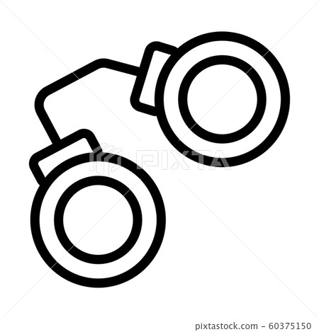 handcuffs icon vector. Isolated contour symbol illustration handcuffs icon vector. Isolated contour symbol illustration 60375150