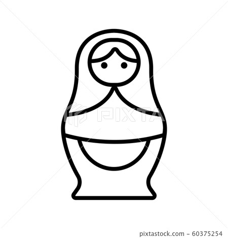 Matreshka icon vector. Isolated contour symbol illustration Matreshka icon vector. Isolated contour symbol illustration 60375254