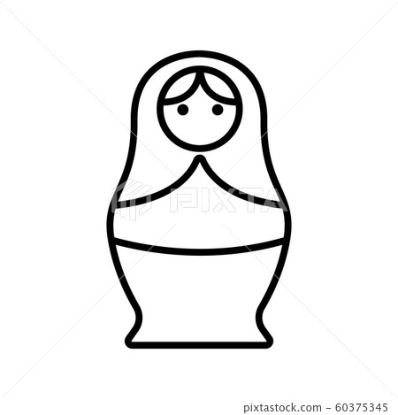 Matreshka icon vector. Isolated contour symbol illustration Matreshka icon vector. Isolated contour symbol illustration 60375345
