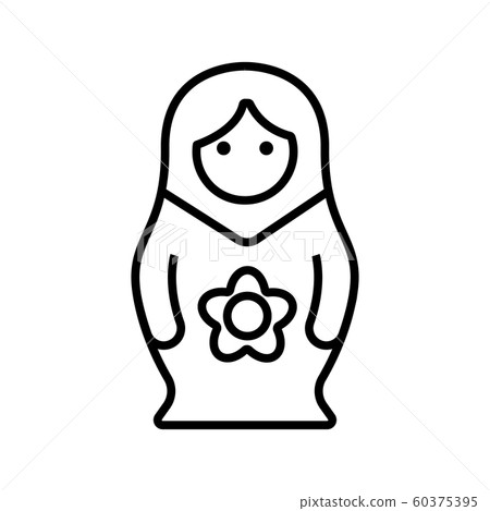 Matreshka icon vector. Isolated contour symbol illustration 60375395