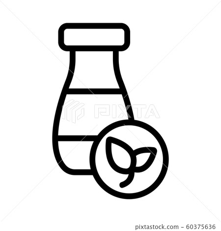 Natural milk icon vector. Isolated contour symbol illustration 60375636