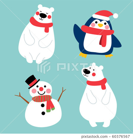 happy winter character in winter costume happy winter character in winter costume 60376567