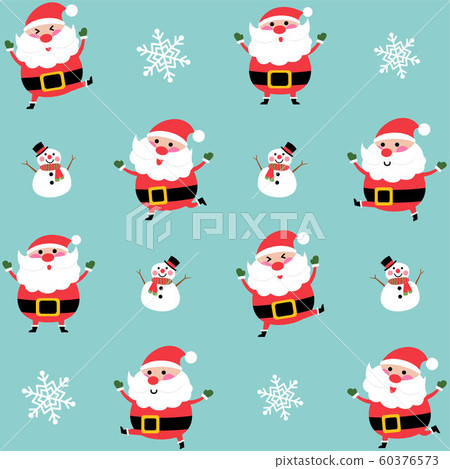 cute santa and snowman pattern background cute santa and snowman pattern background 60376573