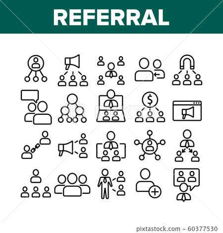Referral Marketing Collection Icons Set Vector Referral Marketing Collection Icons Set Vector 60377530