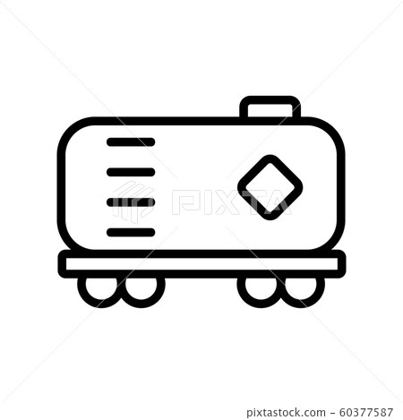 wagon with fuel oil icon vector. Isolated contour symbol illustration wagon with fuel oil icon vector. Isolated contour symbol illustration 60377587