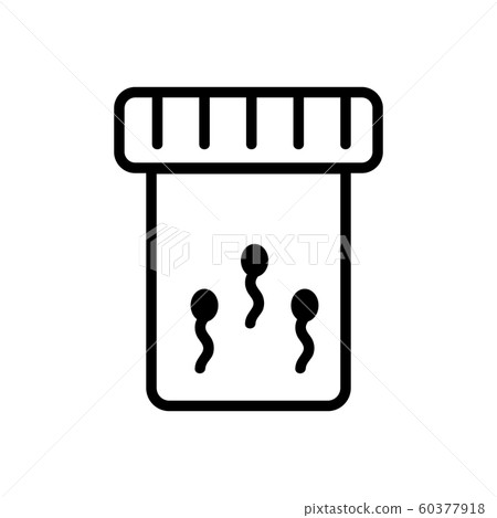 Sperm in the test tube icon vector. Isolated contour symbol illustration 60377918