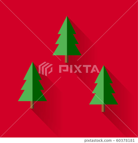 Christmas trees in vector flat design style. Fir 60378181