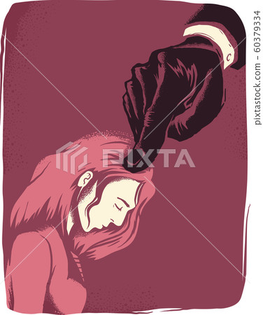 Girl Intimidated Hand Illustration Girl Intimidated Hand Illustration 60379334