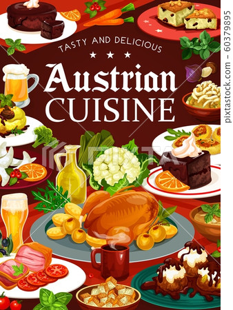Austrian cuisine food, drinks, desserts and beer 60379895