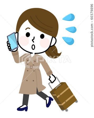 Illustration of a worried woman 60379896