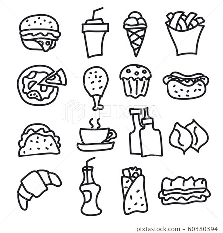 fast food icons fast food icons 60380394