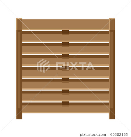 Illustration of white wooden fence. 60382165