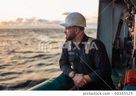 Marine Deck Officer or Chief mate on deck of offshore vessel or ship Marine Deck Officer or Chief mate on deck of offshore vessel or ship 60383525