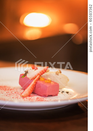 Fruit ice cream with strawberries Fruit ice cream with strawberries 60383562