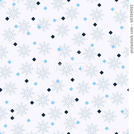 Winter pattern with diamonds and snowflakes. Winter pattern with diamonds and snowflakes. 60384093