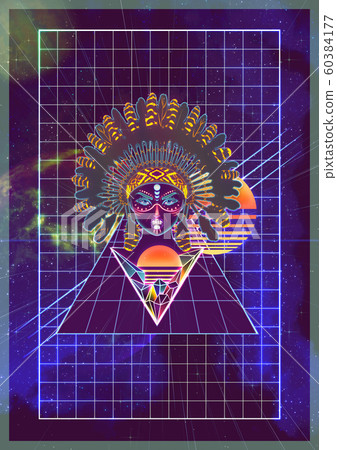 Futuristic indian girl portrait 60384177