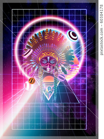 Futuristic indian girl portrait 60384178