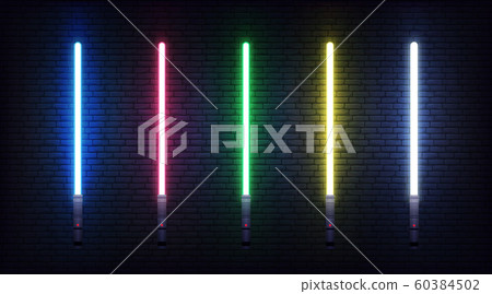 Light saber set. Futuristic realistic laser weapon 60384502