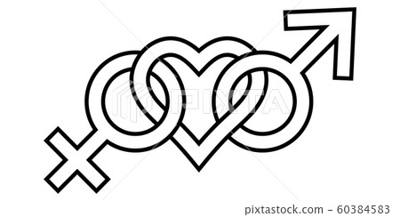 Sign symbol of love for man and woman gender  stock illustration Sign symbol of love for man and woman gender  stock illustration