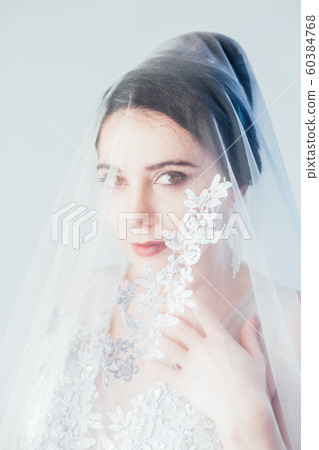 Portrait of a bride in a wedding dress Portrait of a bride in a wedding dress 60384768