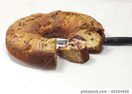 homemade plum and raisin cake 60384898