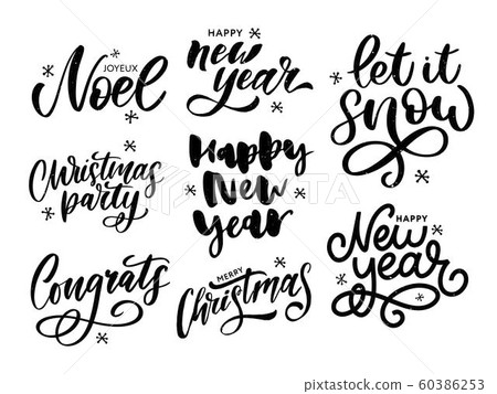 Christmas, new year, winter poster. Christmas greeting concept. Print design vector illustration. Vector calligraphy illustration. Slogan Set Christmas, new year, winter poster. Christmas greeting concept. Print design vector illustration. Vector calligraphy illustration. Slogan Set 60386253